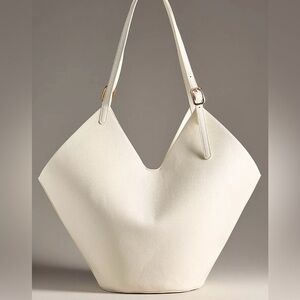 Anthropologie Buckle Strap Tote Ivory Women's Bag